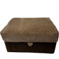 Large Brown Corduroy Storage Ottoman Footstool with Lift-Up Lid (Pre-Loved)