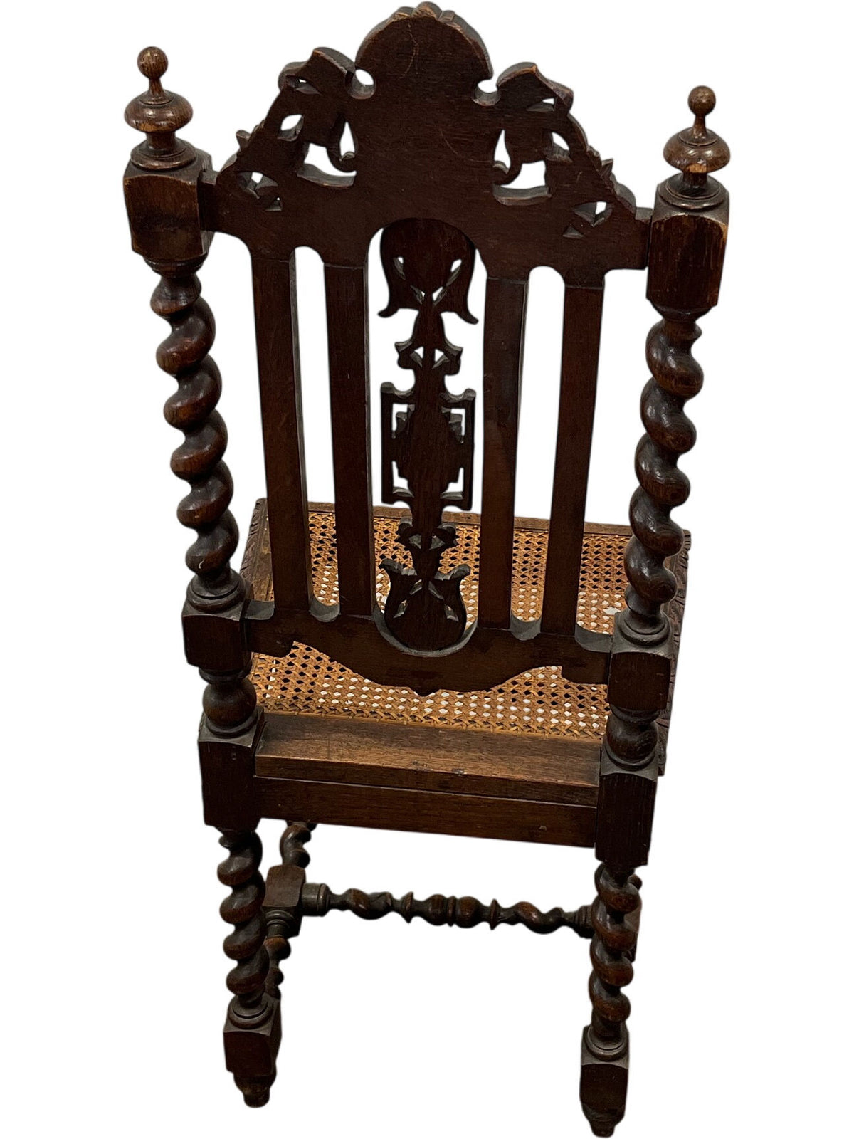 Antique Wooden Baroque Style Chair with Cane Seat (Pre-Loved)