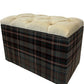 Plaid Storage Ottoman Footstool with Hinged Lid (Pre-Loved)