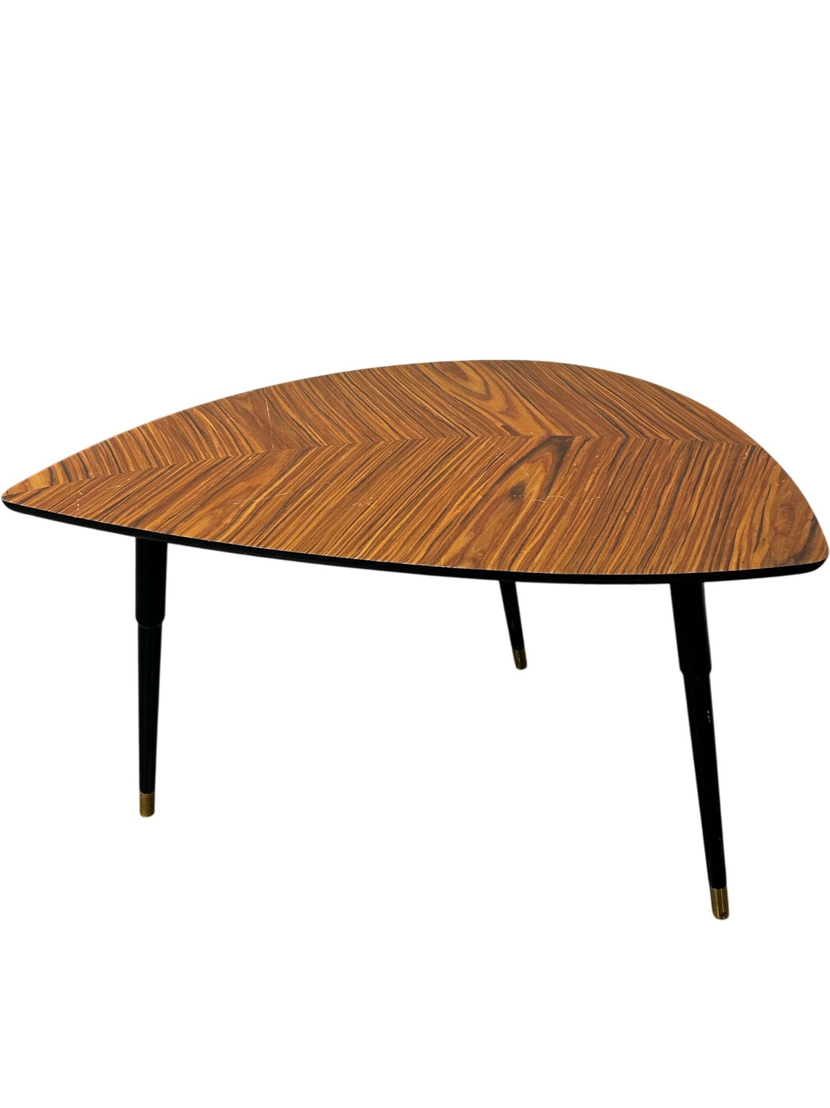 Retro Style Triangular Coffee Table Black Tapered Legs (Pre-Loved)
