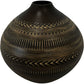 Black and Brown Geometric Ceramic Vase (Pre-Loved)