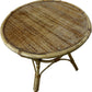 Vintage Rattan Wicker Round Side Table Boho Conservatory 60cm (Pre-Loved)