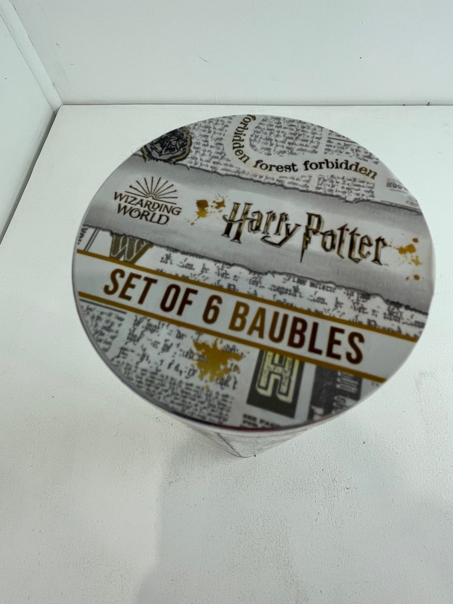 Harry Potter Glitter Christmas Tree Baubles - Set of 6 (New)