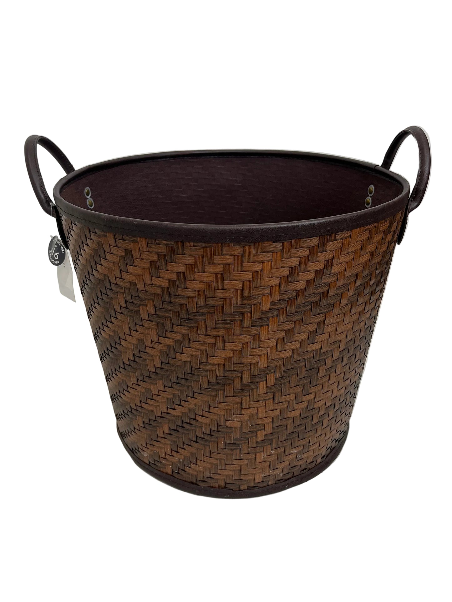 Brown Plastic Woven Storage Basket (Pre-Loved)