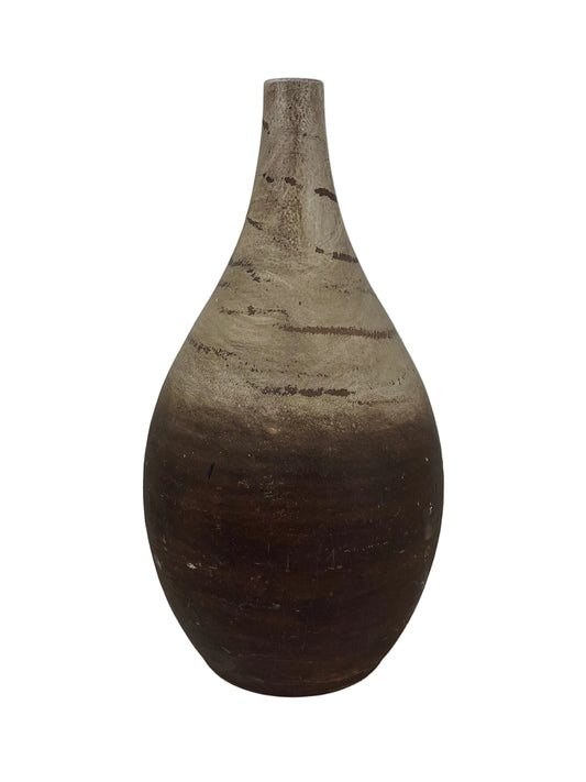 Large Rustic Brown Bottle Vase (Pre-Loved)
