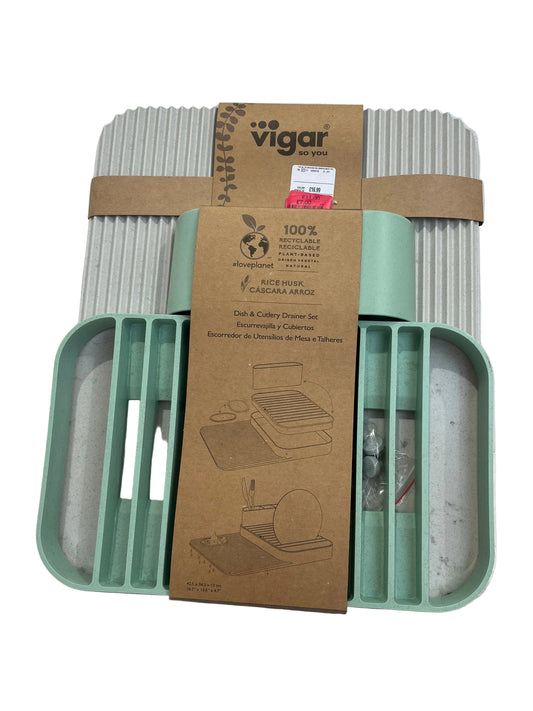 Vigar Plant-based Rice Husk Dish & Cutlery Drainer Set (New)