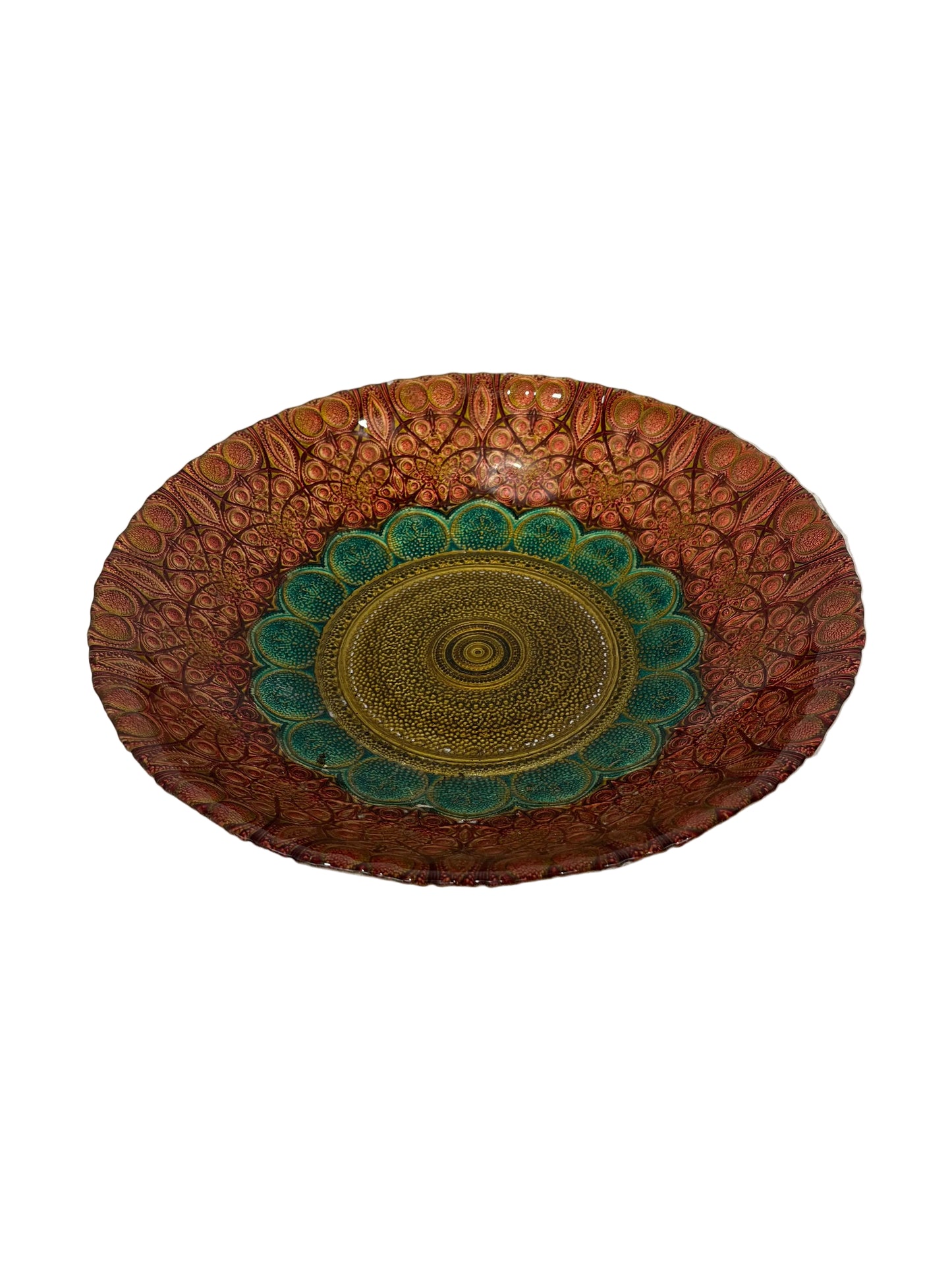 Decorative Embossed Glass Bowl (Pre-Loved)