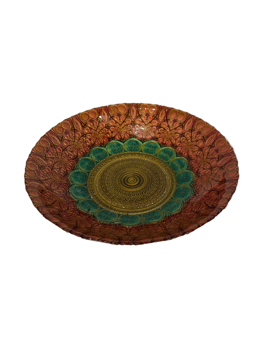 Decorative Embossed Glass Bowl (Pre-Loved)