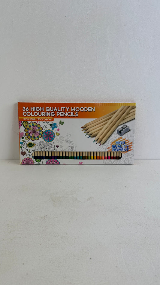 36 High Quality Wooden Colouring Pencils (Pre-loved)