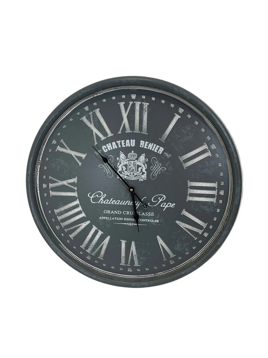 Chateau Vintage-Style Grey Wall Clock (Pre-Loved)