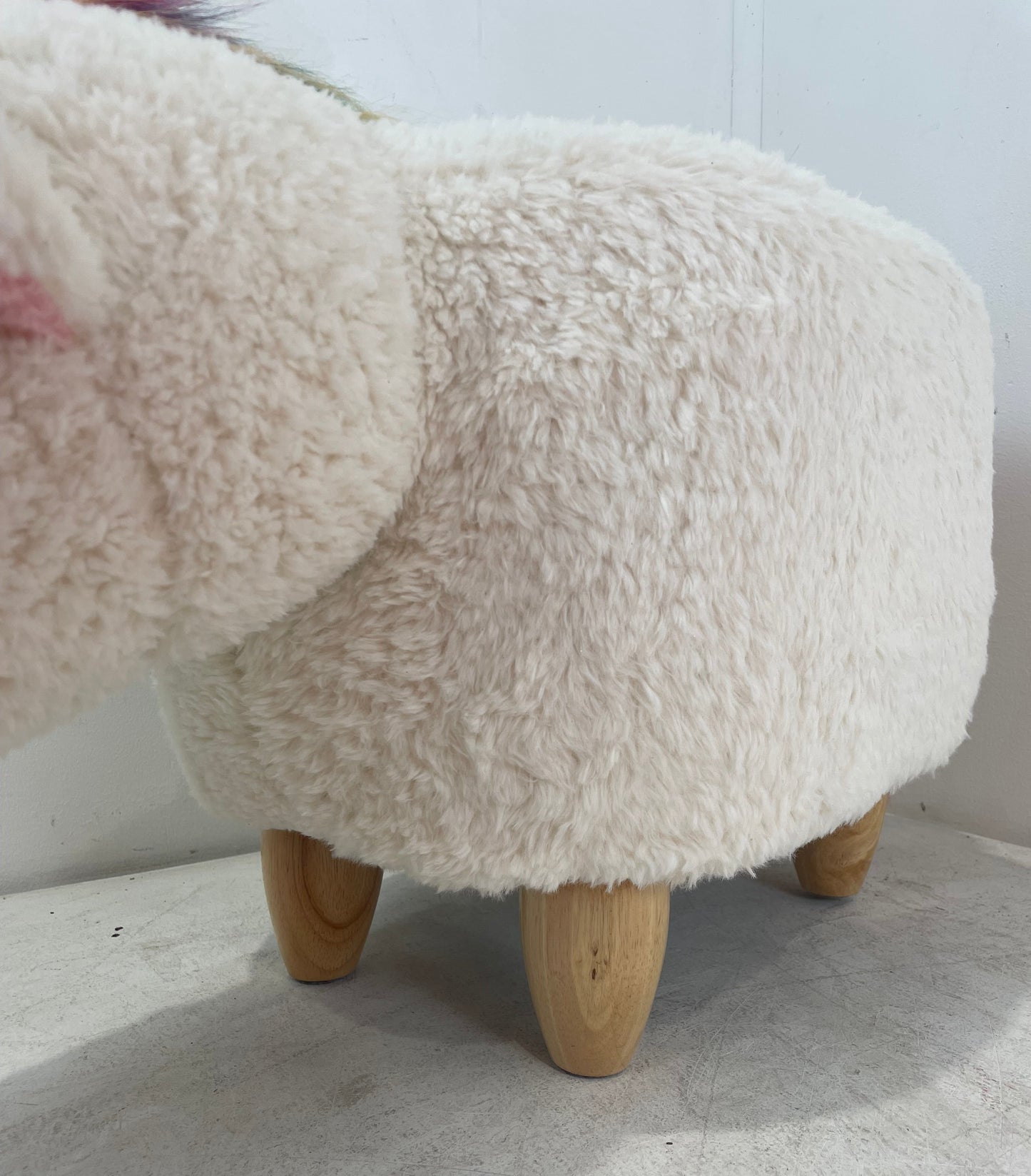 White Fluffy Unicorn Stool (Pre-Loved)