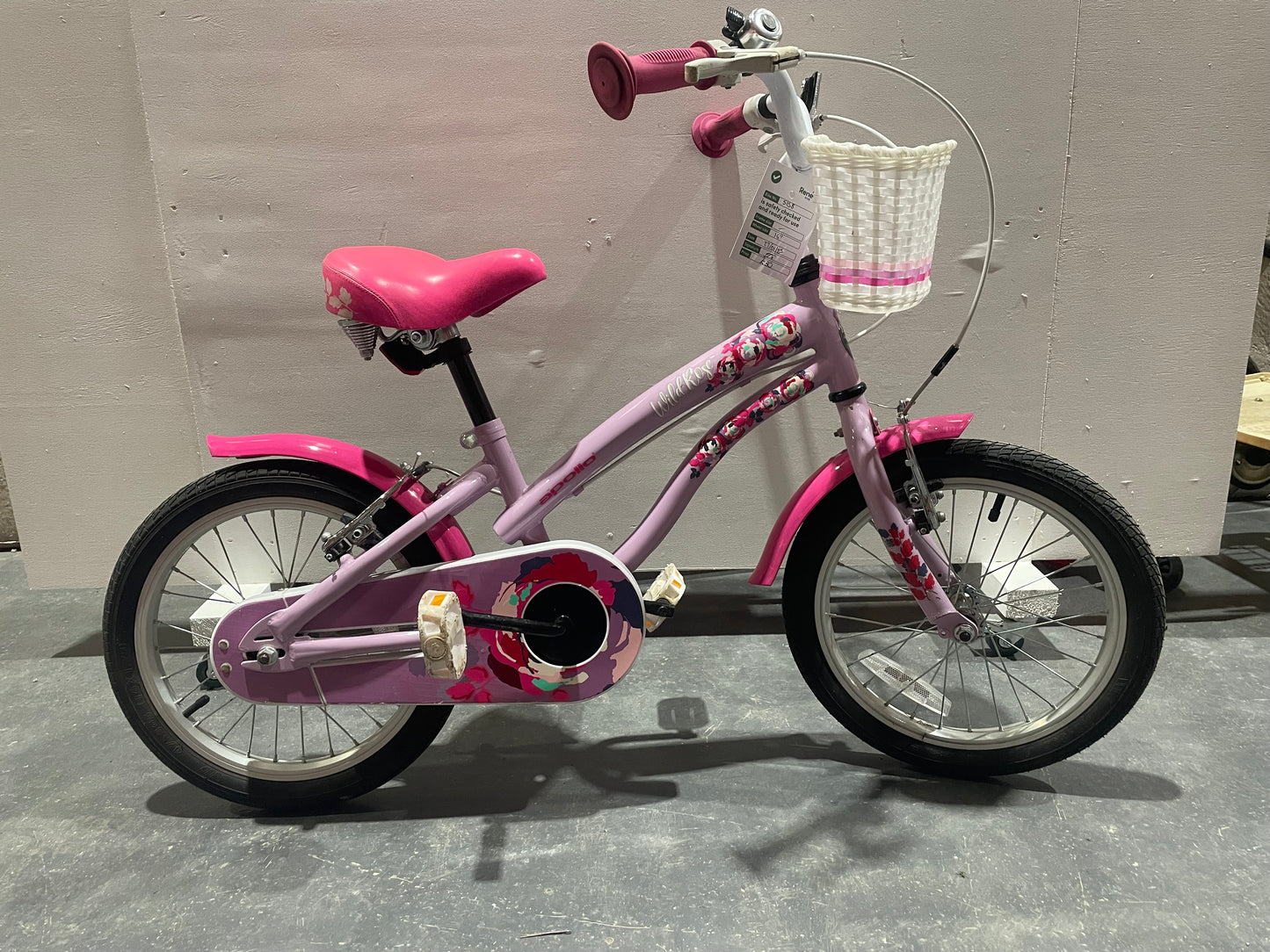 Serviced Apollo Wild Rose Children’s Bike, 16” (Pre-Loved)