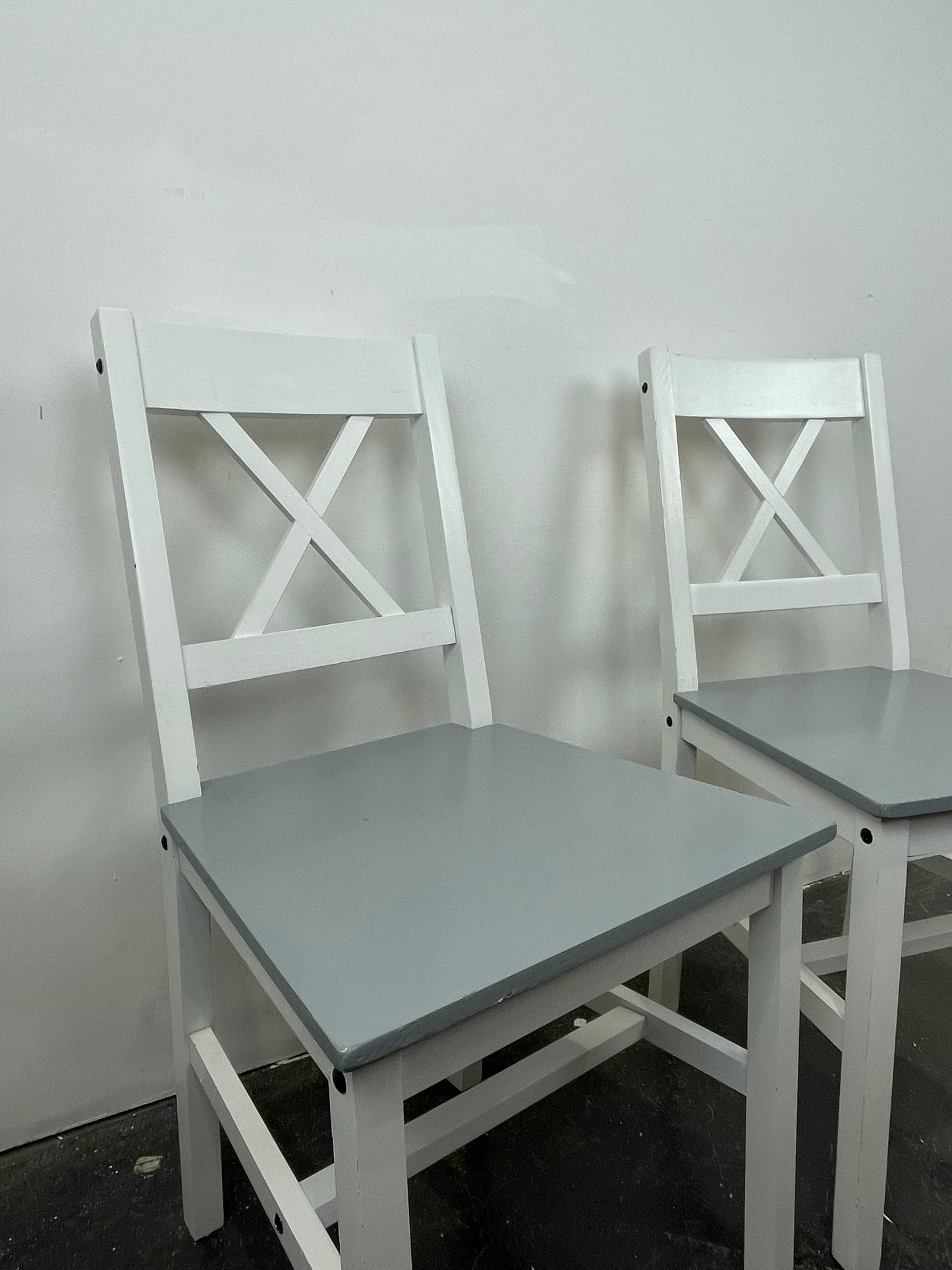 White/Grey Wooden Chairs (Pre-loved)