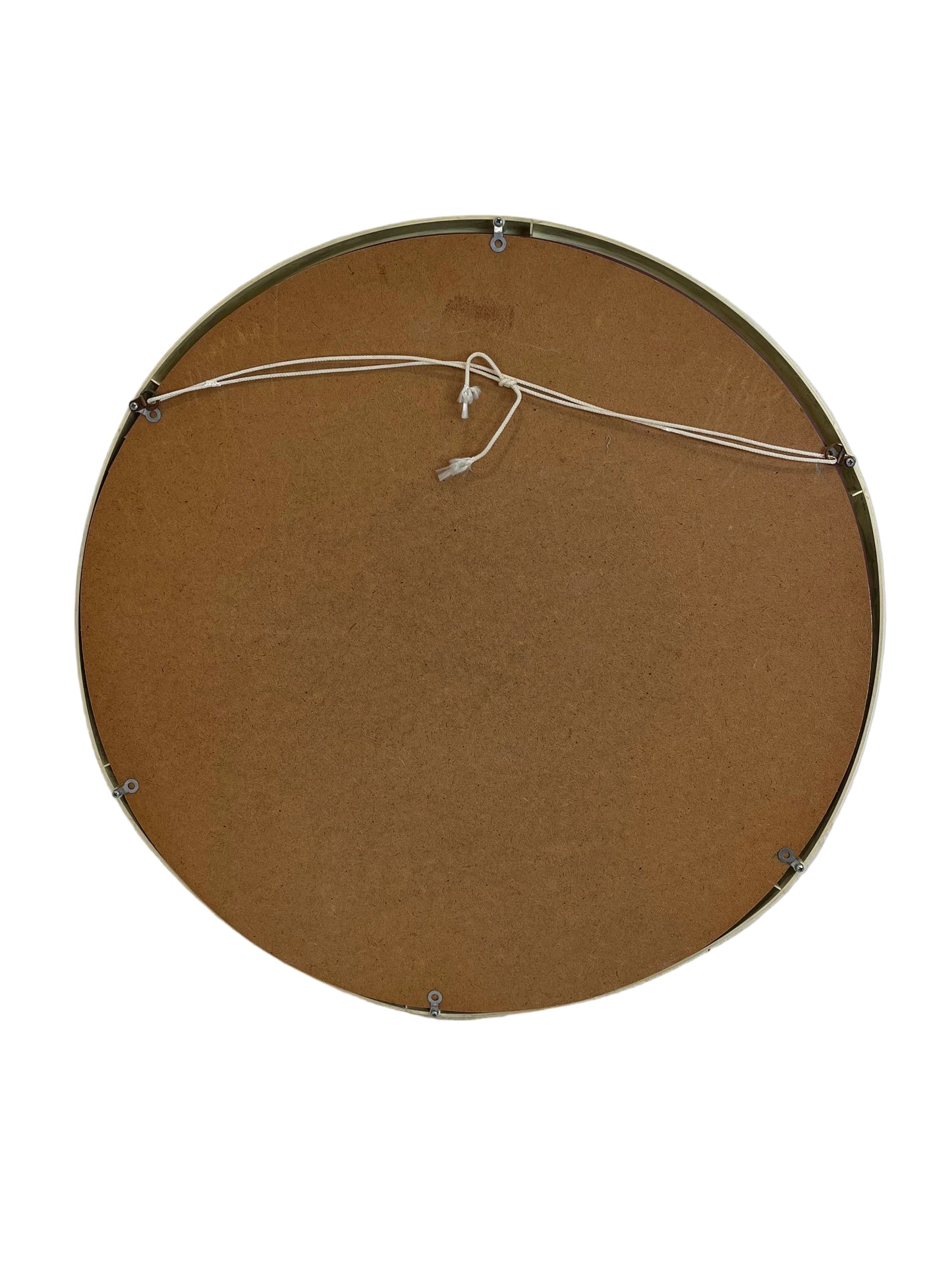 Space Age Style Circle Cream Frame Wall Mirror (Pre-Loved)