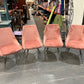 Set Of 4 Modern Dusty Rose Pink Velvet Dining Chairs (Pre-Loved)