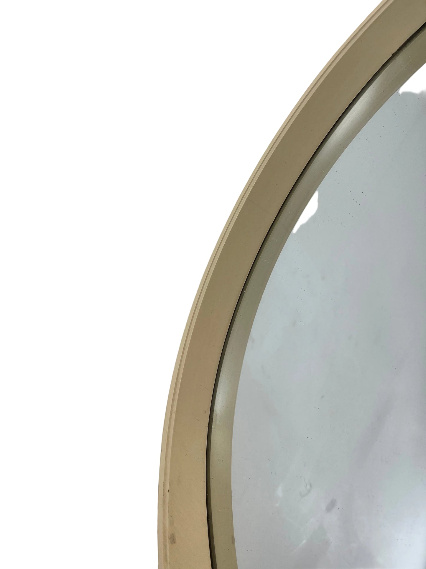 Space Age Style Circle Cream Frame Wall Mirror (Pre-Loved)