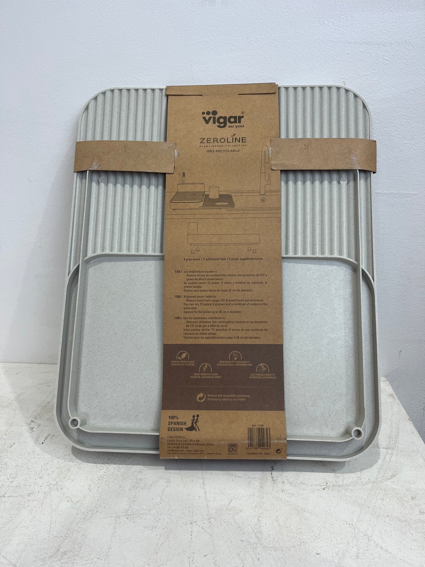 Vigar Plant-based Rice Husk Dish & Cutlery Drainer Set (New)
