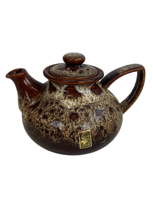 Vintage Fosters Pottery Ceramic Teapot With Honeycomb Brown Glaze Finish (Pre-Loved)