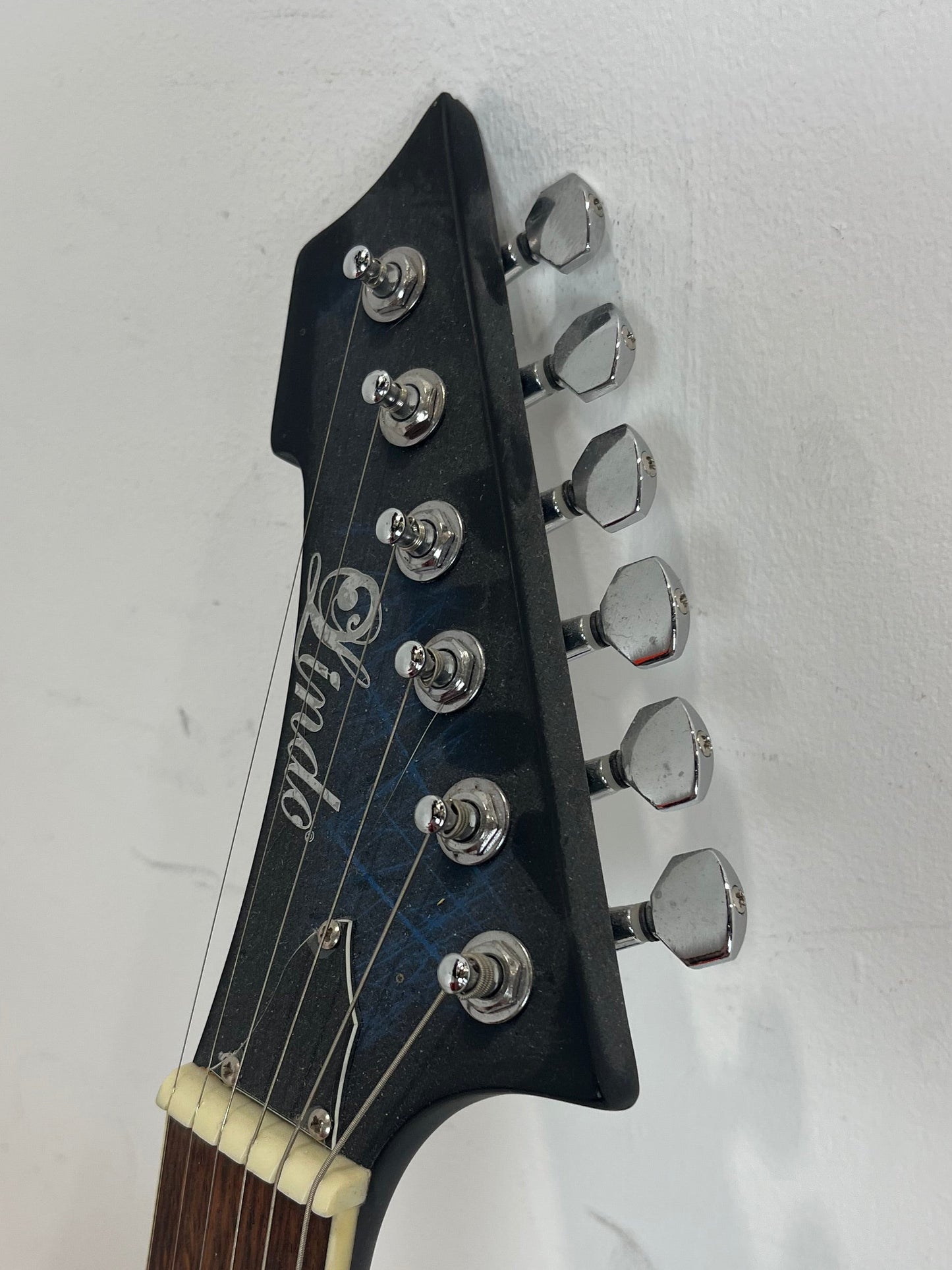 Lindo Dark Defender Matte Blue Left-Handed Electric Guitar (Pre-Loved)