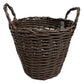 Dark Brown Plastic Woven Storage Basket (Pre-Loved)