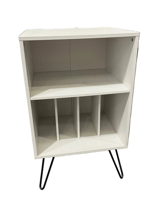 White Mid-Century Retro-Style Turntable Stand And Record Shelves (Pre-Loved)
