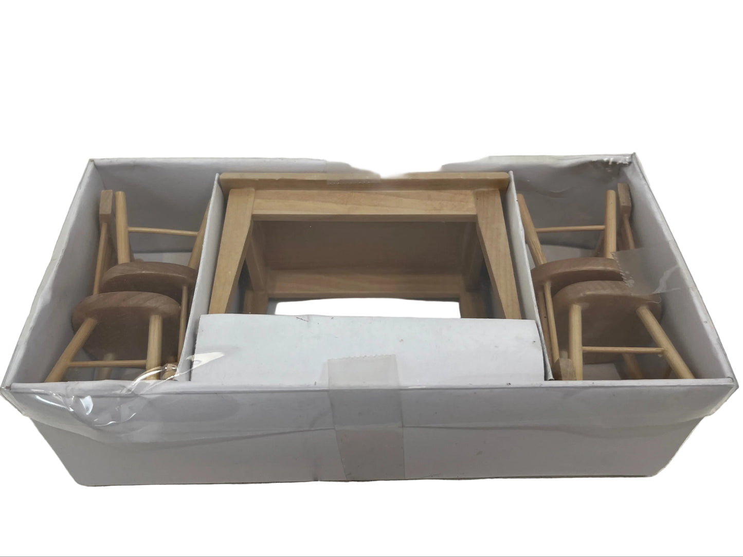 5 Pack Miniature Dining Table Wooden Dollhouse Set (Unused)