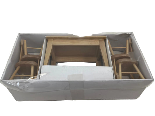 5 Pack Miniature Dining Table Wooden Dollhouse Set (Unused)