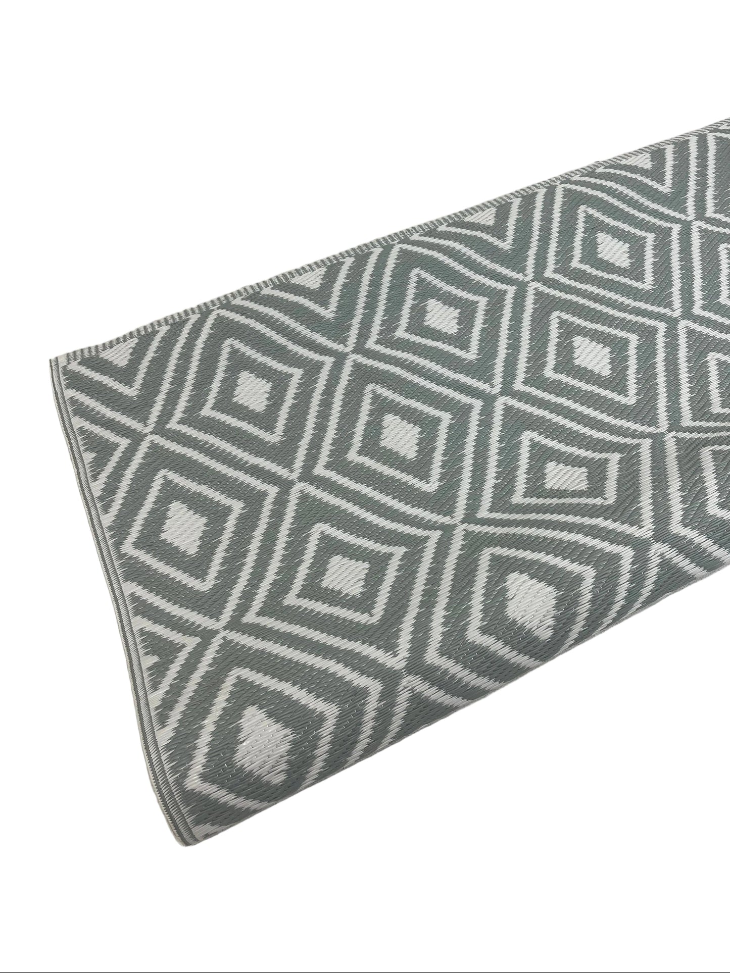 GardenLine Light Blue Geometric XL Outdoor Rug (Pre-Loved)