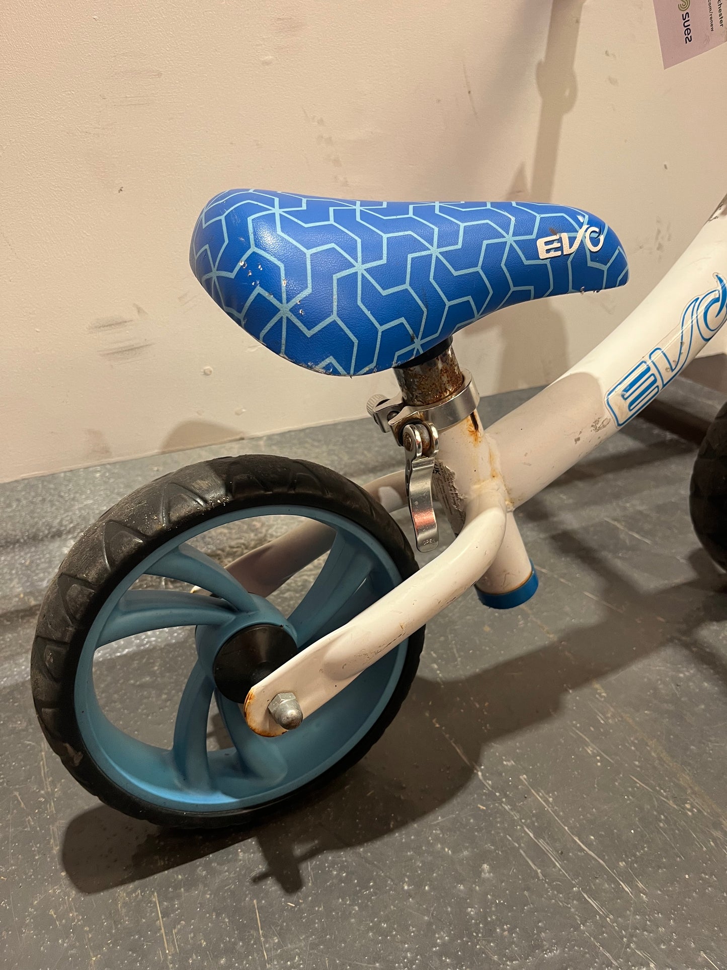 Evo Blue White 12” Children’s Balance Bike (Pre-Loved)