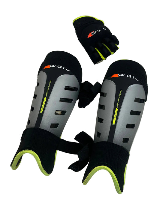 Grays G800 Small Hockey Shin Pad Guards and Glove (Pre-Loved)