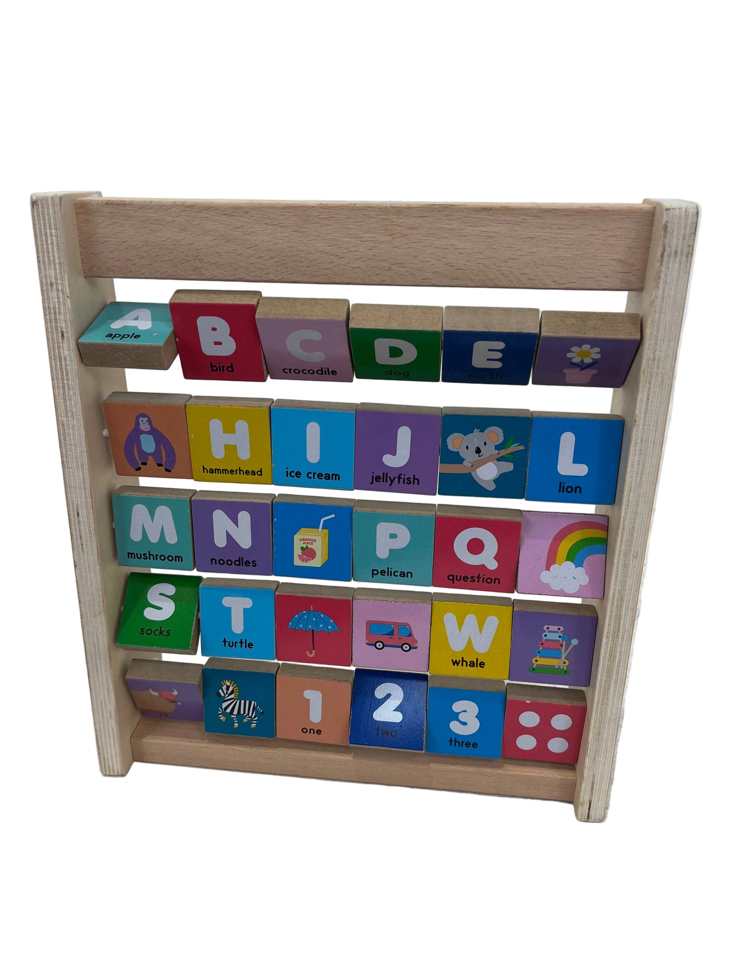 Wooden Colourful Alphabet Blocks Triangle (Pre-Loved)
