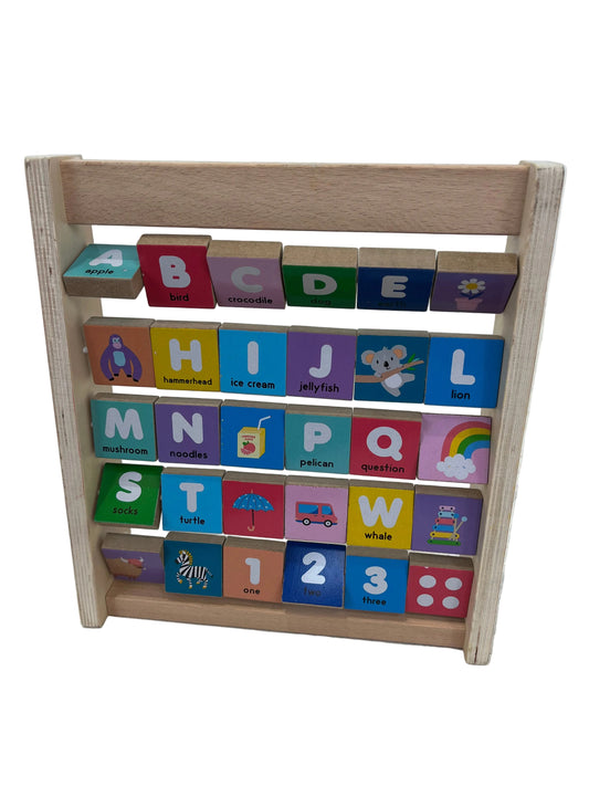 Wooden Colourful Alphabet Blocks Triangle (Pre-Loved)