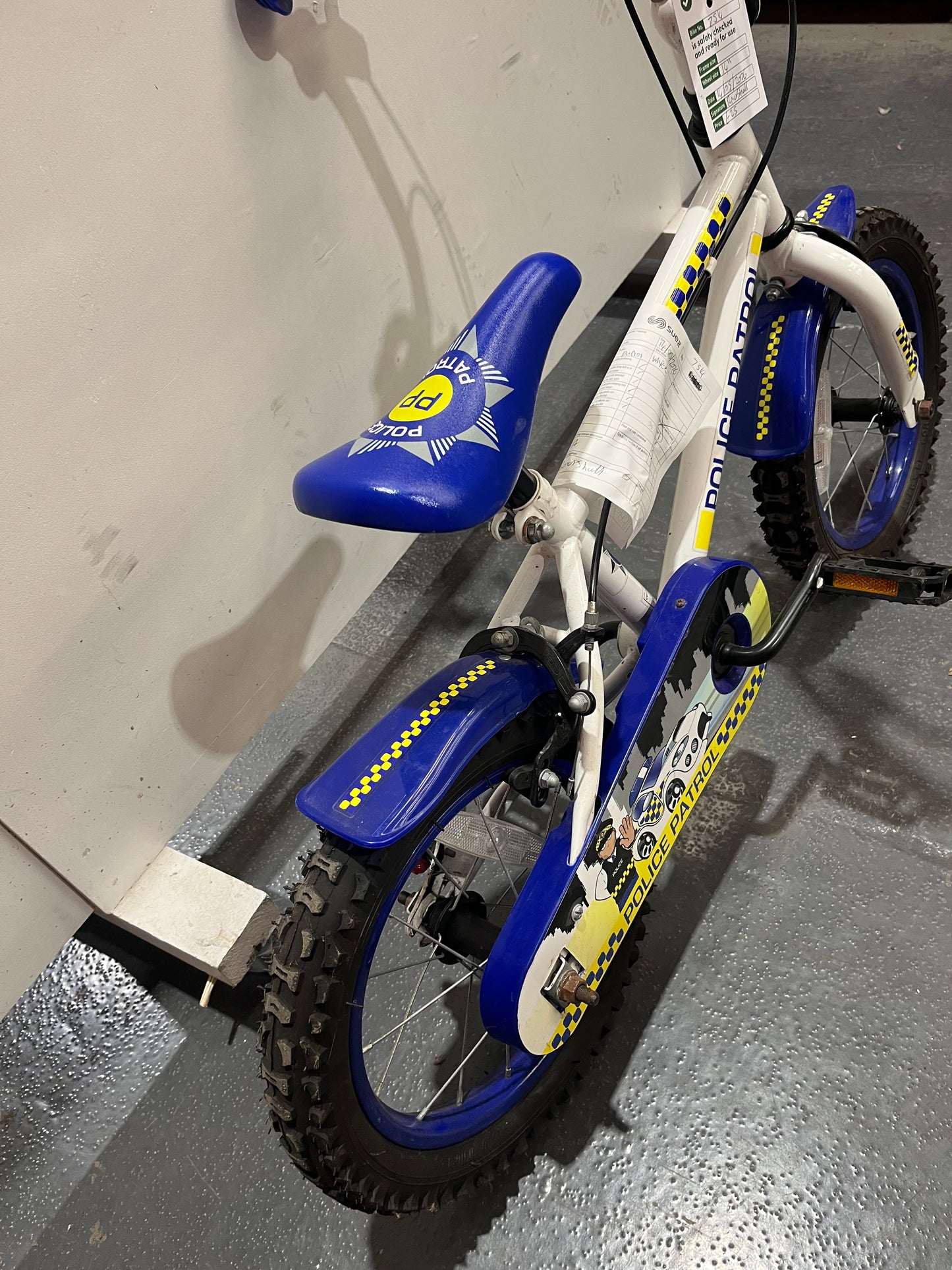Police Patrol White Blue 14” Children’s Bike (Pre-Loved)
