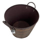 Brown Plastic Woven Storage Basket (Pre-Loved)