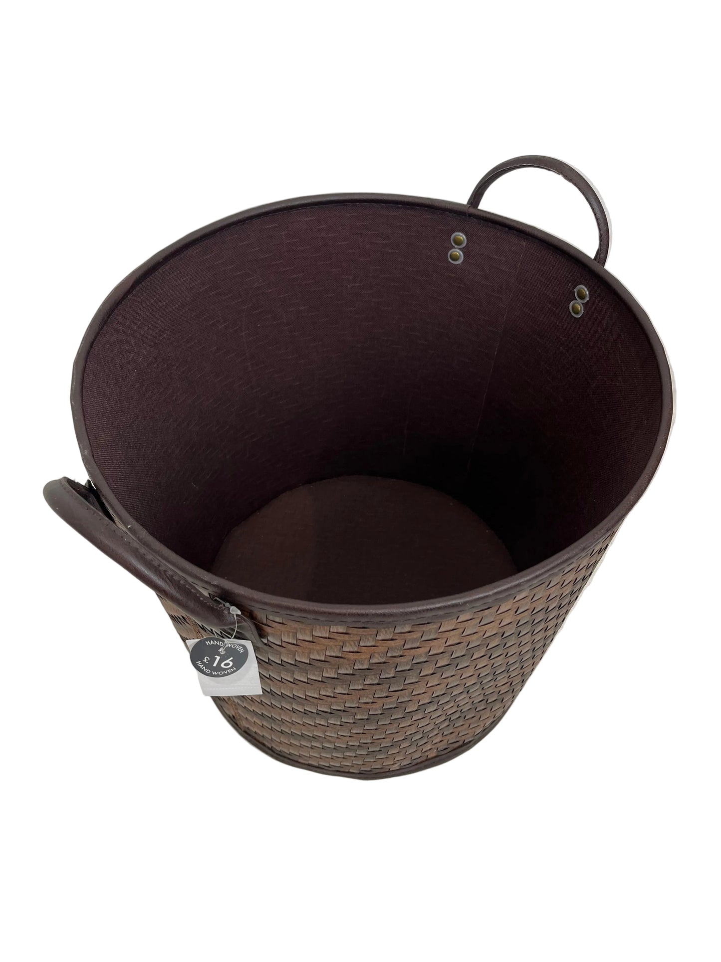 Brown Plastic Woven Storage Basket (Pre-Loved)