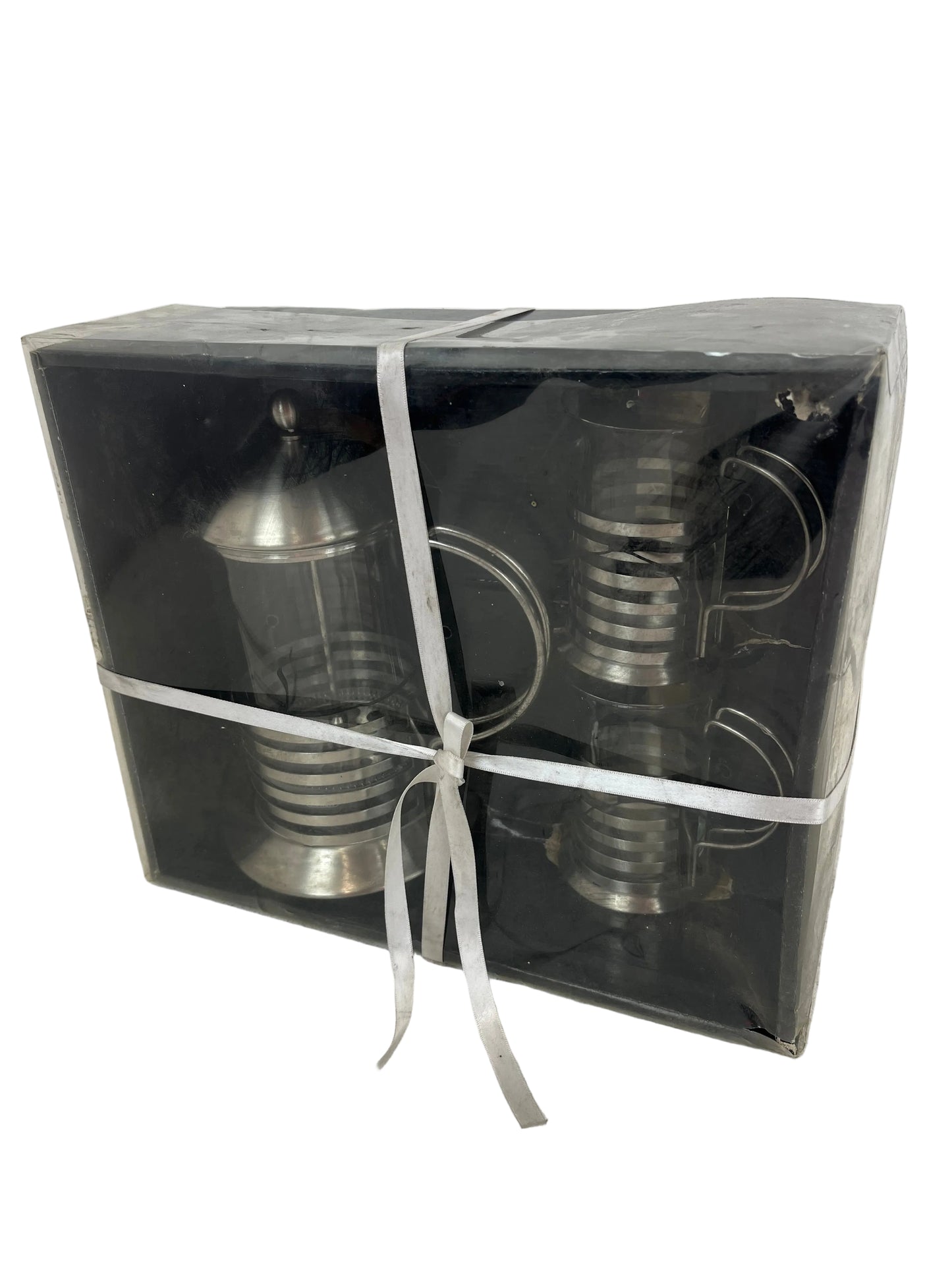 Metal French Press and Mugs Set (New)