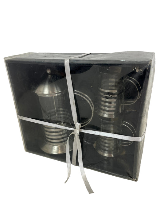 Metal French Press and Mugs Set (New)
