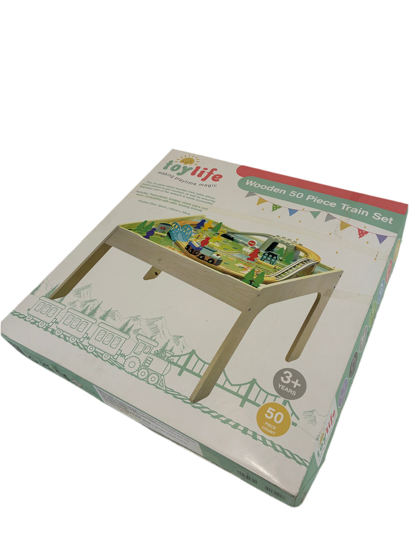 Toy life Wooden 50 Piece Train Set (Pre-loved)