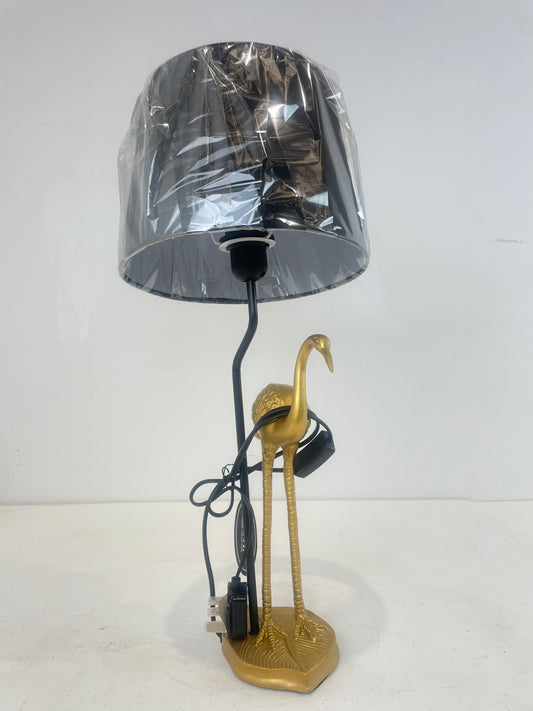 Heron Table Lamp with Black Shade (New)