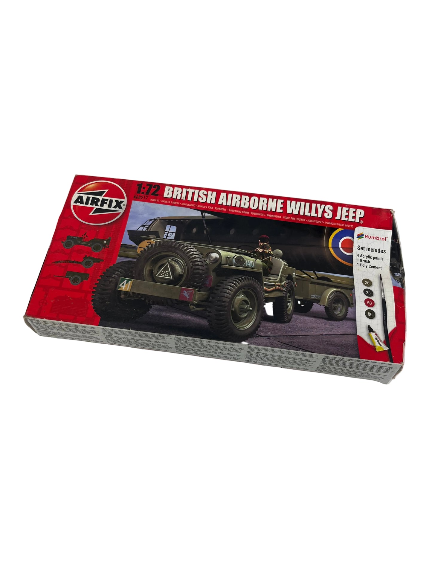 Airfix 1:72 British Airborne Willys Jeep Model Kit (Unused)