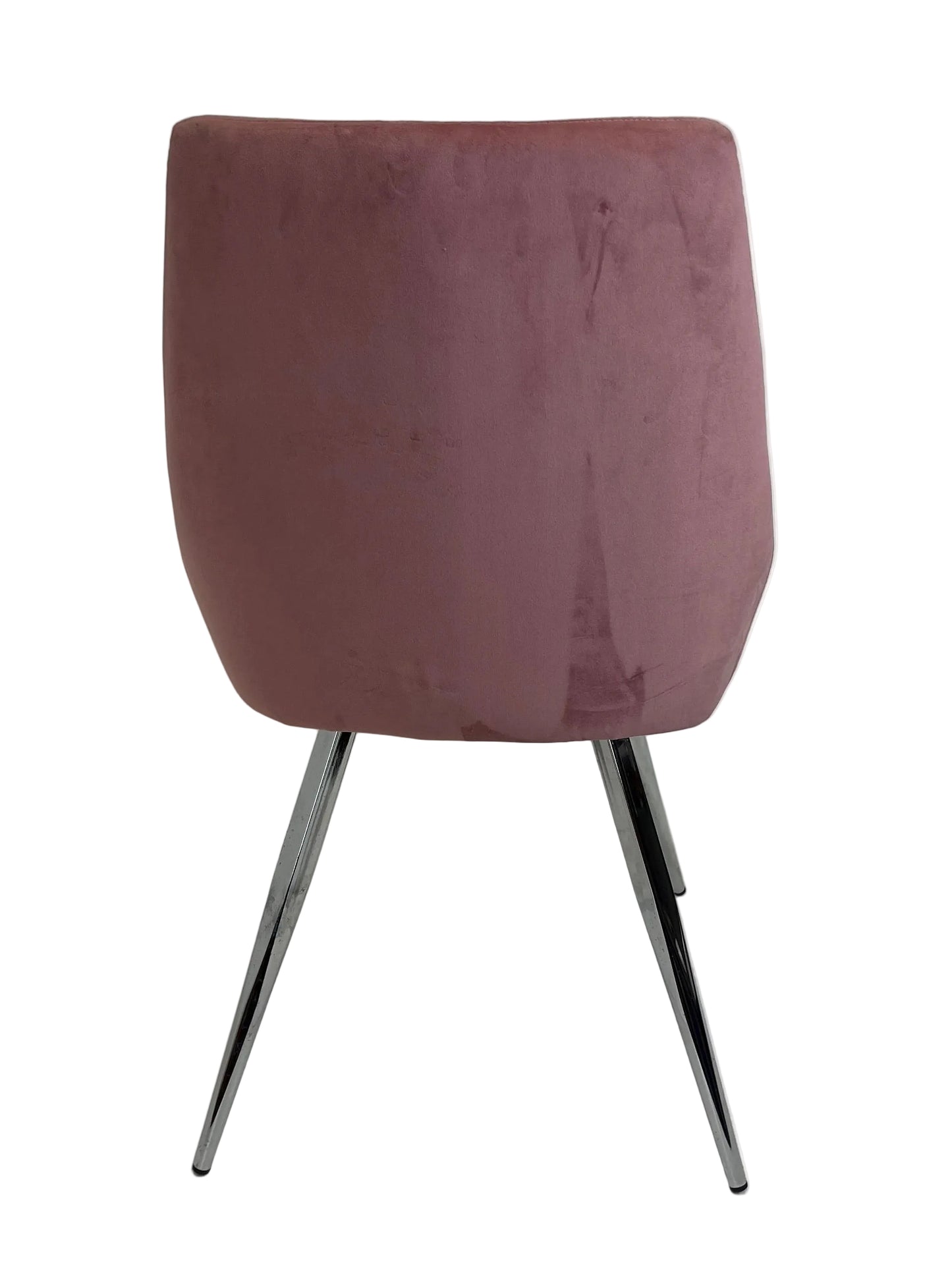 Set Of 4 Modern Dusty Rose Pink Velvet Dining Chairs (Pre-Loved)