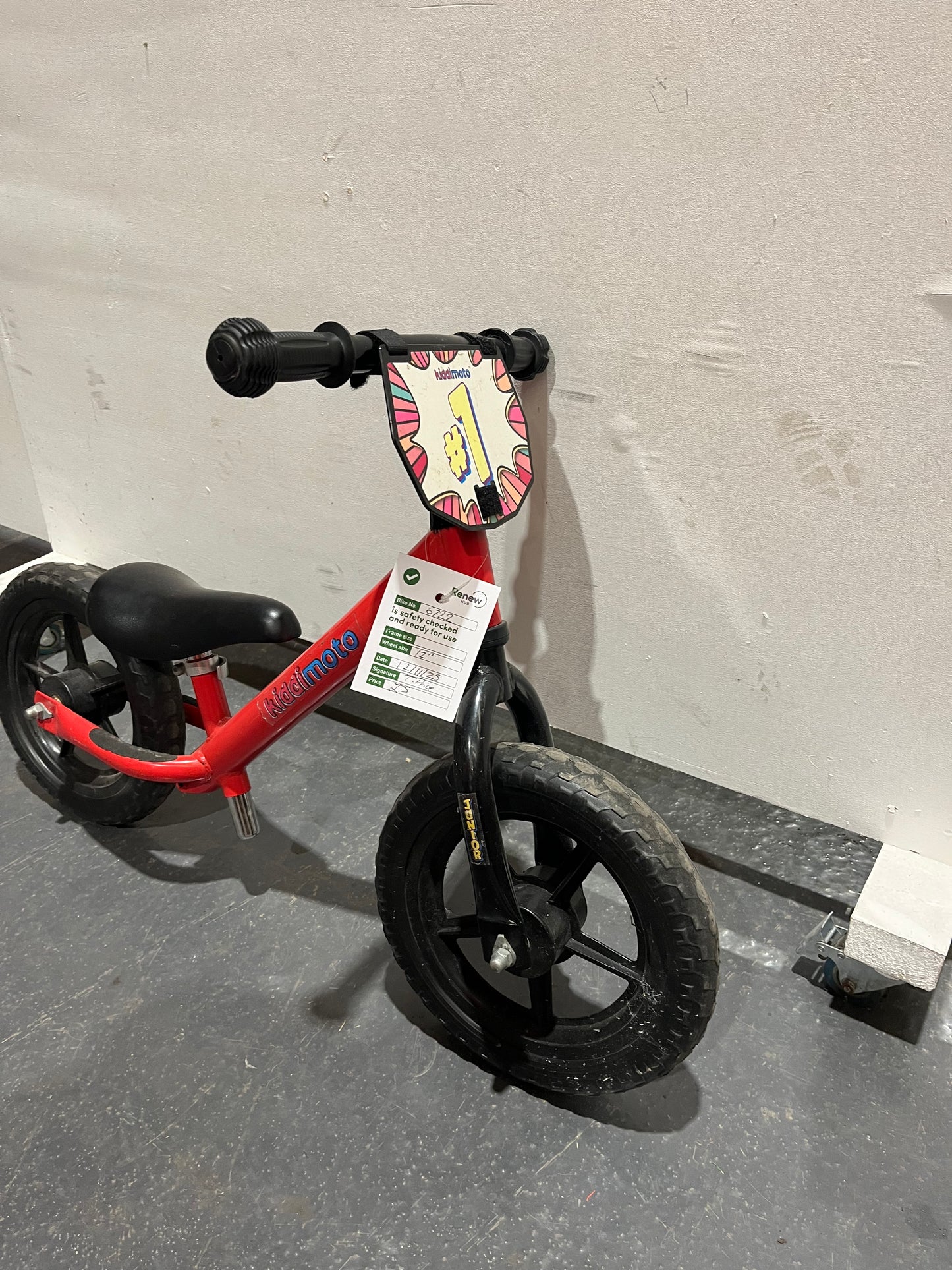 Kiddimoto Red 12” Children’s Balance Bike (Pre-Loved)