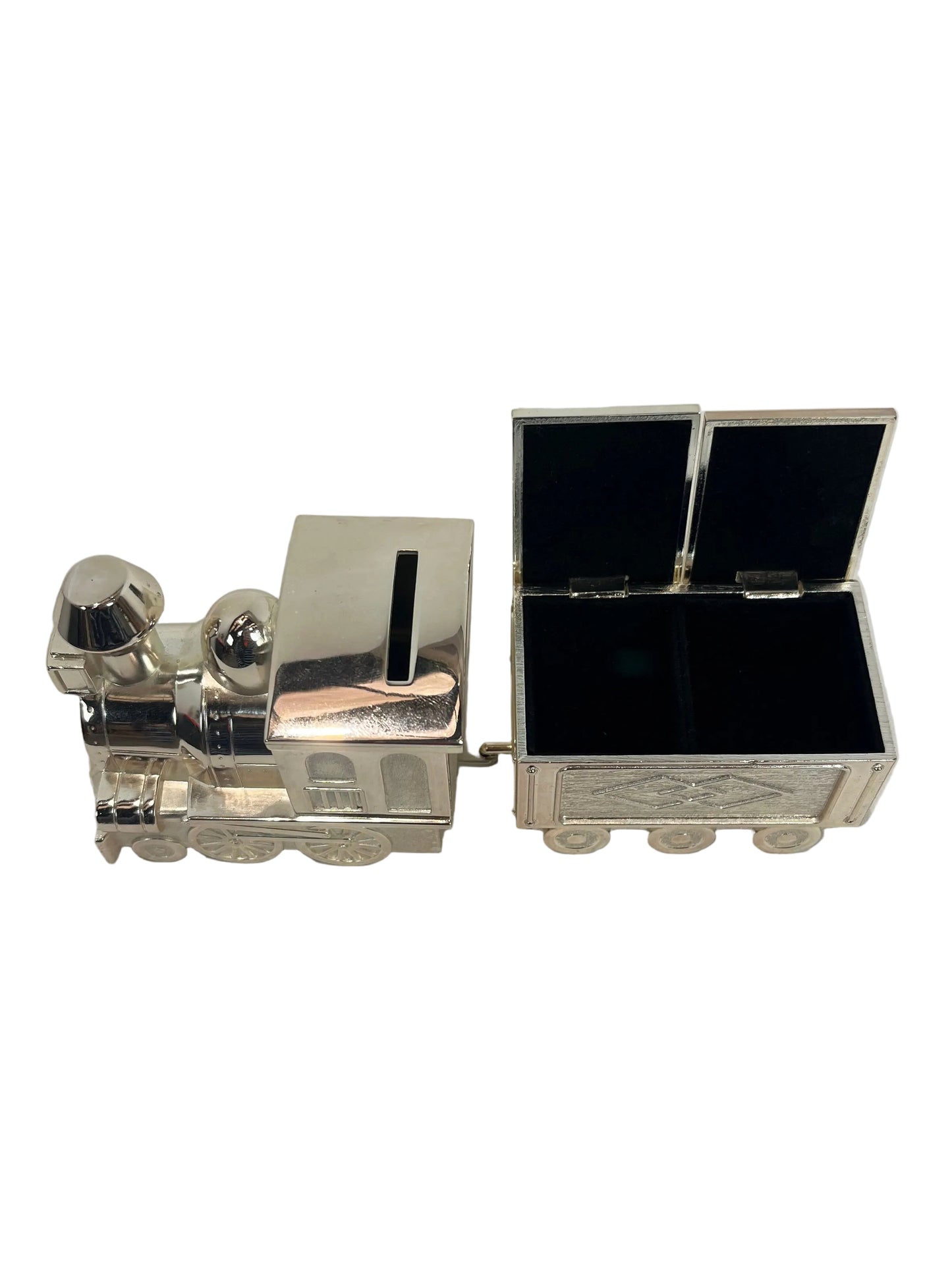 Silver-Plated First Tooth And Curl Train Money Box (Pre-Loved)