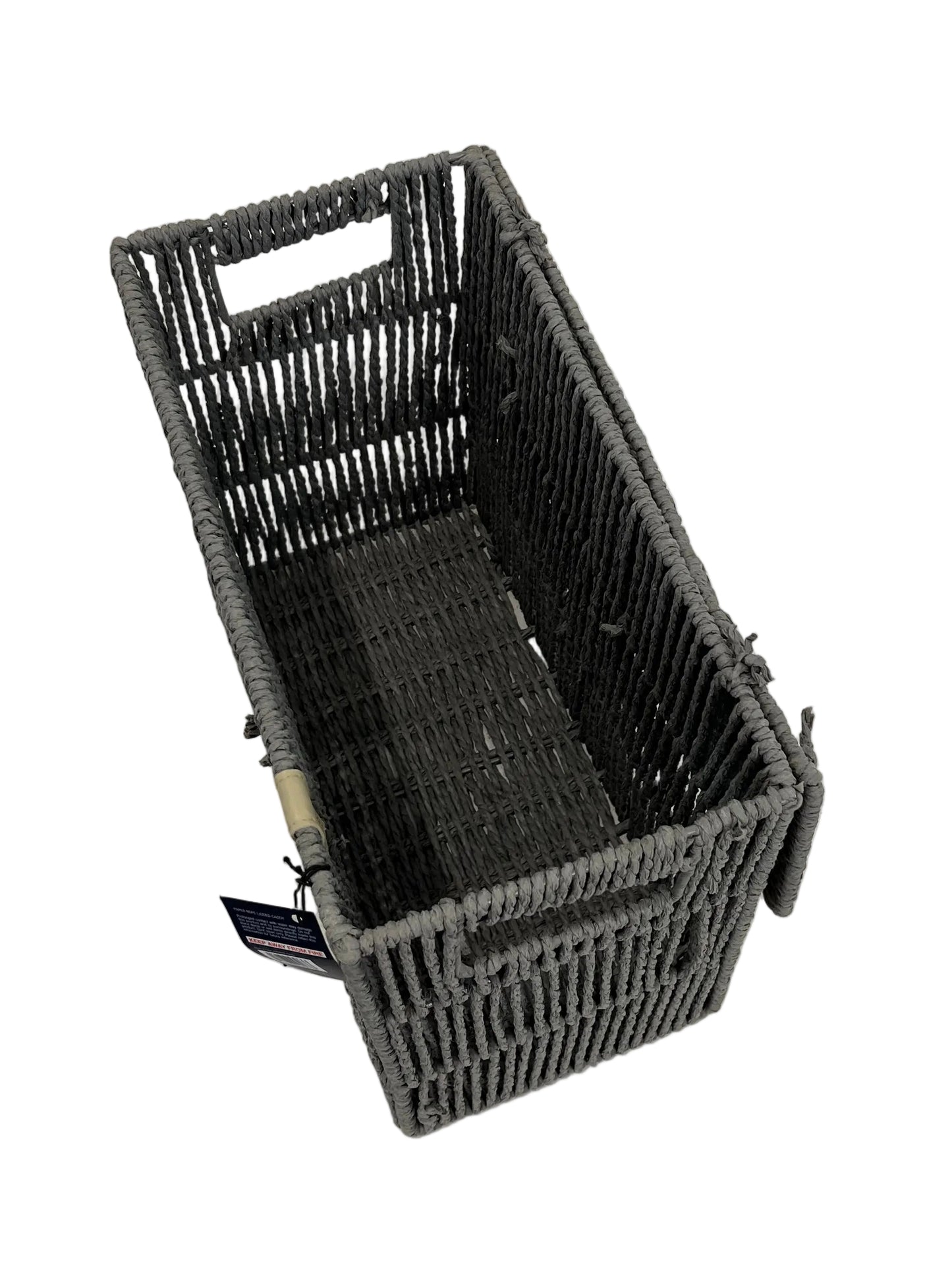 Grey Paper Rope Lidded Storage Caddy (Pre-Loved)