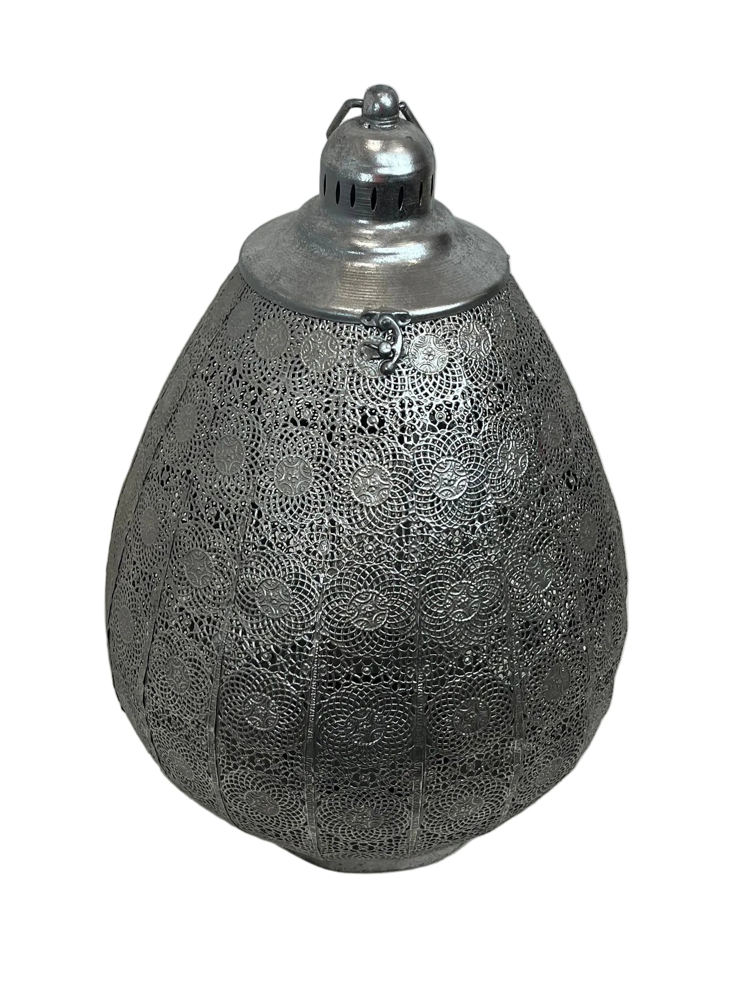Silver Moroccan Style Table Lamp Lantern (Pre-Loved)