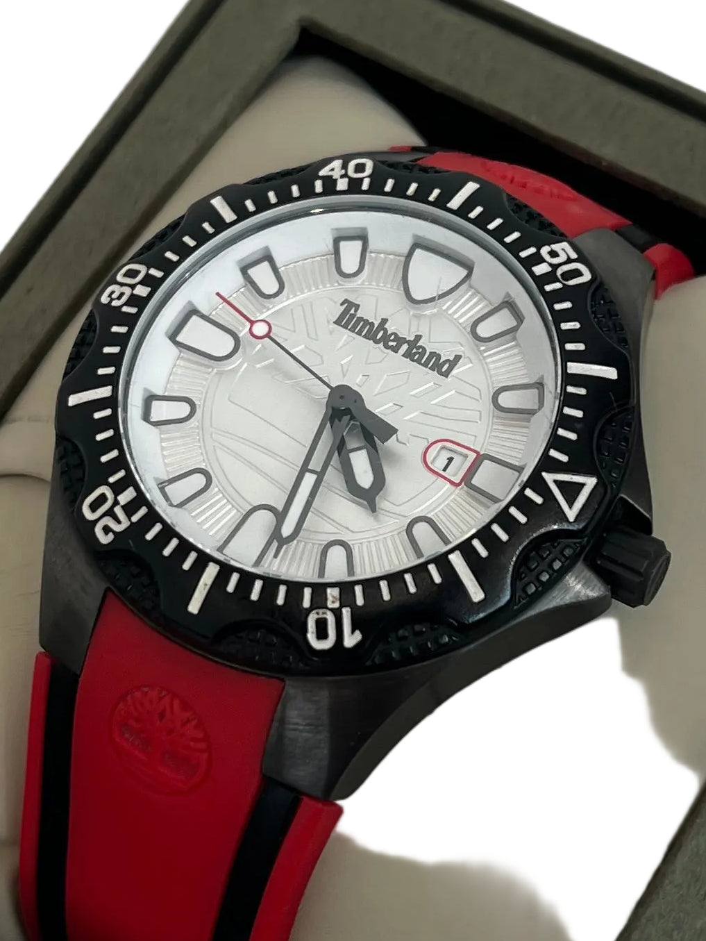 Timberland Retro Red-Strap Watch (Pre-Loved)