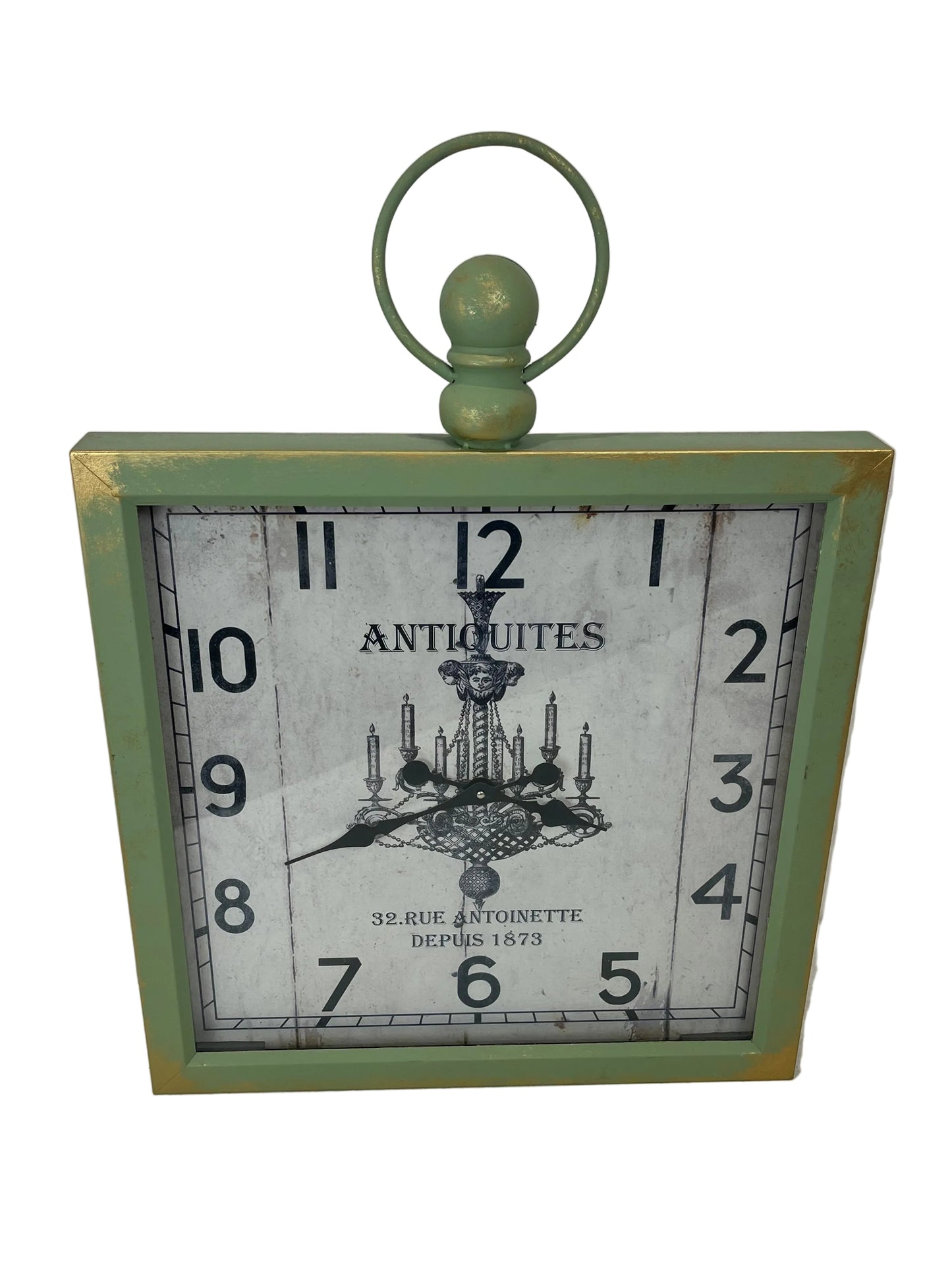 Rustic Vintage-Style Antique Green Wall Clock (Pre-Loved)