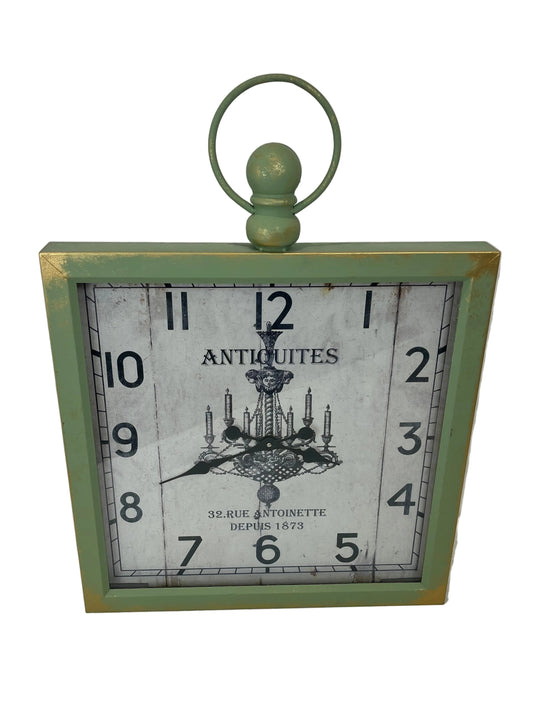 Rustic Vintage-Style Antique Green Wall Clock (Pre-Loved)