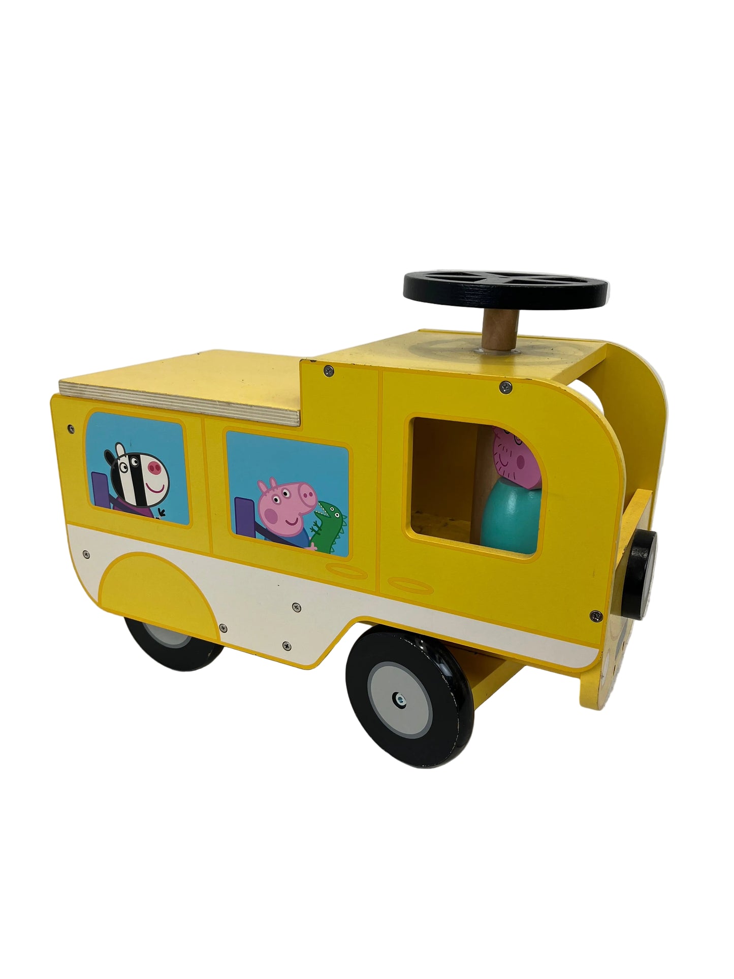 Peppa Pig Yellow Wooden Ride-On Campervan (Pre-Loved)