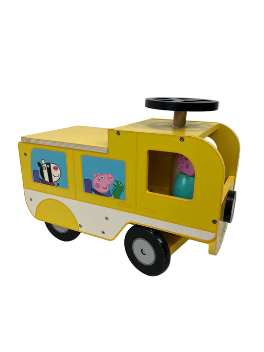 Peppa Pig Yellow Wooden Ride-On Campervan (Pre-Loved)